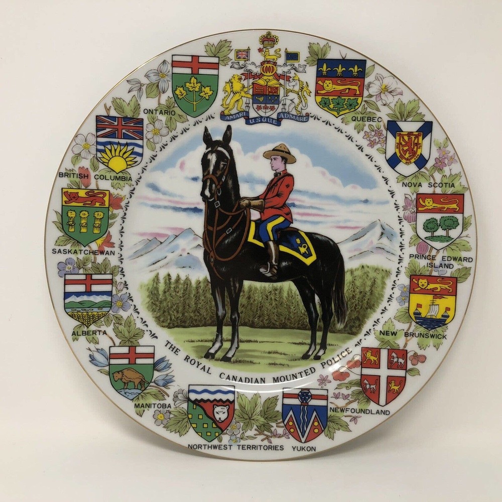 The Royal Canadian Mounted Police Collectible Plate 10.5" Capilano Made in Japan